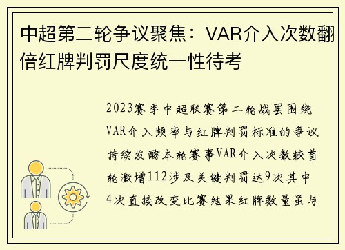中超第二轮争议聚焦：VAR介入次数翻倍红牌判罚尺度统一性待考